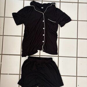 AdoreMe Black and White Pajama Set